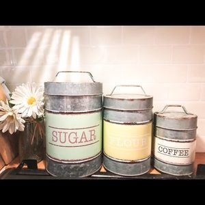 Nesting canisters “Flour Sugar Coffee”